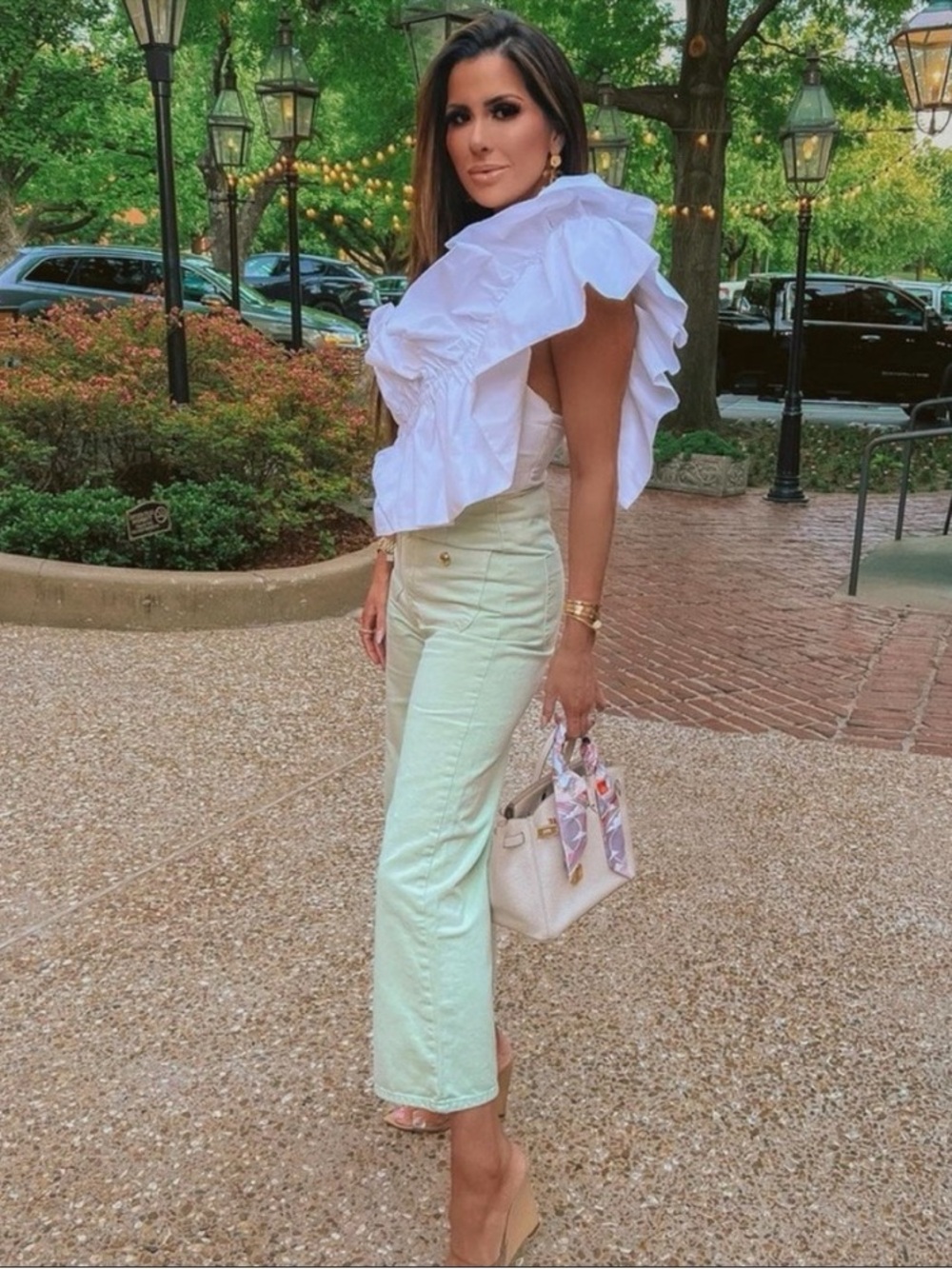 Zara White One-Shoulder Ruffle‎ Crop Top - Picture 11 of 17